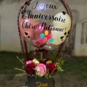 Montgolfière fleurs naturelles