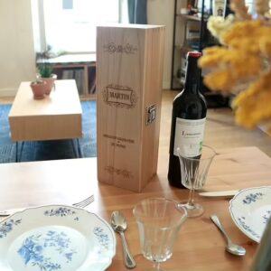 Caisse à vin personnalisée en bois - Meilleur Grand-père
