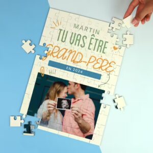 Puzzle en bois personnalisable  - Tu vas être