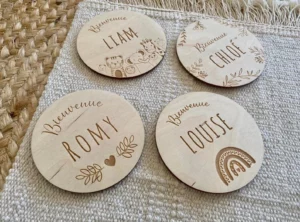 Carte naissance bébé personnalisée en bois …